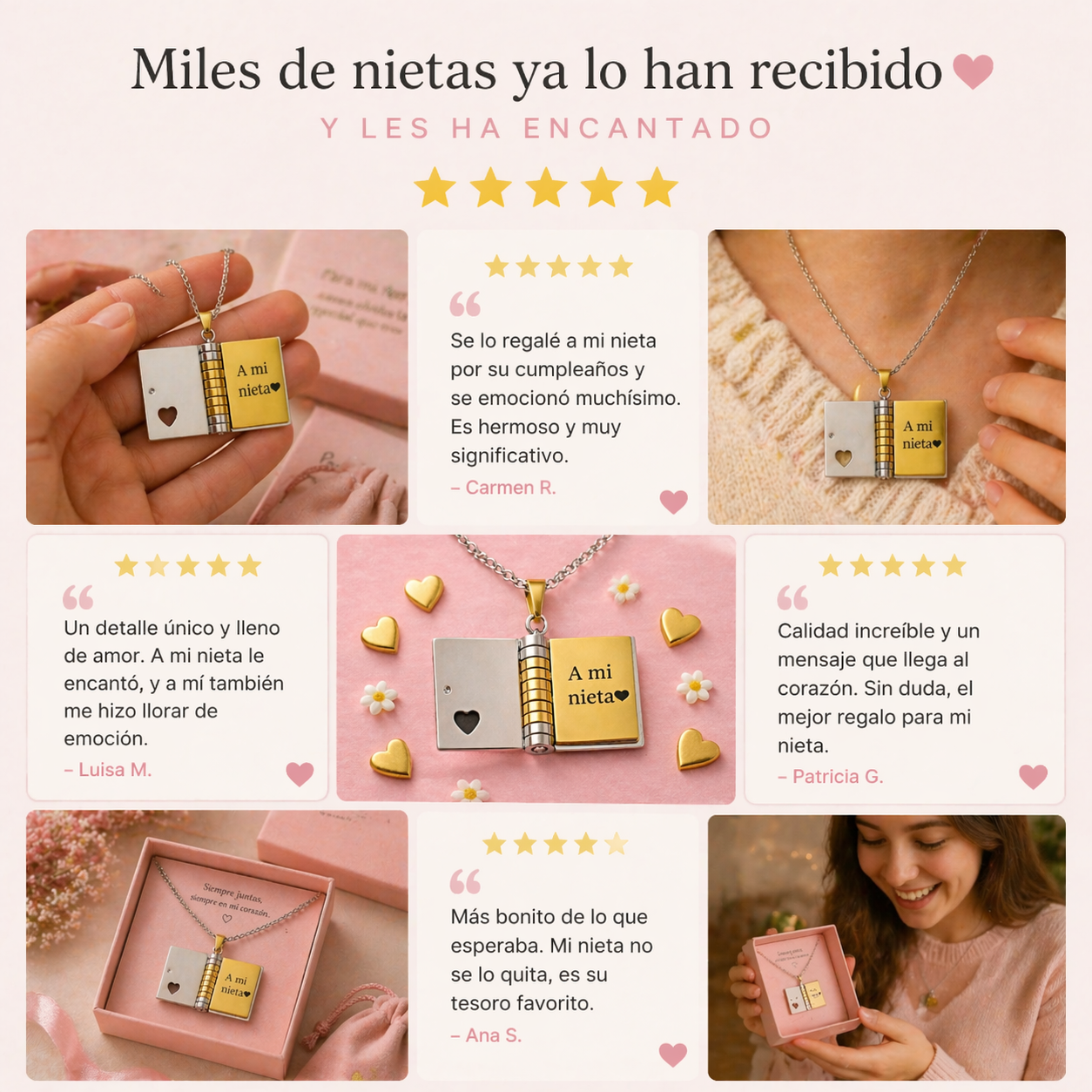 Collar con Poema para mi Nieta